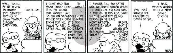 FoxTrot - Saturday March 14, 1992 Comic Strip