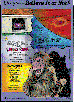 Ripley's Believe It or Not on Thursday January 5, 2017 Comic Strip
