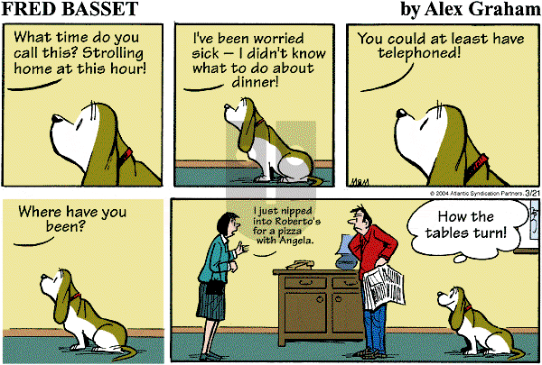 Fred Basset on Sunday March 21, 2004 Comic Strip