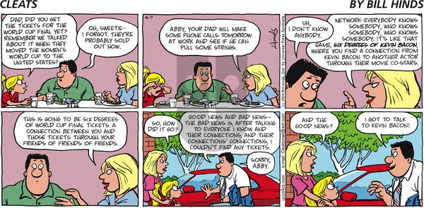 Cleats on Sunday September 7, 2003 Comic Strip