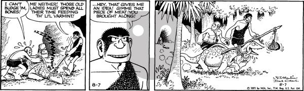 Alley Oop on Saturday August 7, 1971 Comic Strip