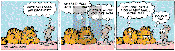 Garfield - Thursday April 29, 2010 Comic Strip