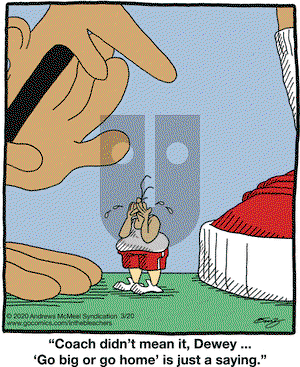 In the Bleachers on Friday March 20, 2020 Comic Strip