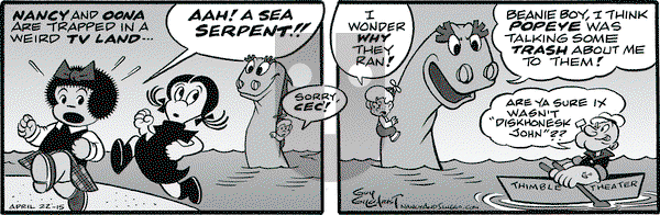 Nancy on Wednesday April 22, 2015 Comic Strip