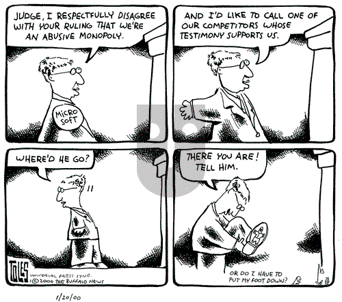 Tom Toles on Thursday January 20, 2000 Comic Strip