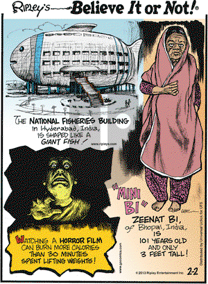 Ripley's Believe It or Not on Saturday February 2, 2013 Comic Strip