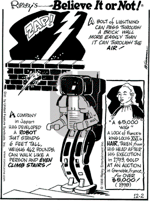 Ripley's Believe It or Not on Wednesday December 2, 1998 Comic Strip