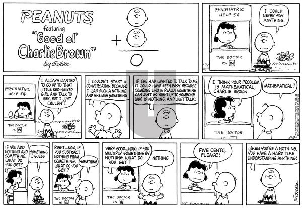 Peanuts on Sunday May 30, 1971 Comic Strip