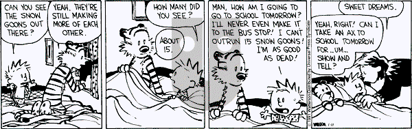 Calvin and Hobbes - Friday January 11, 1991 Comic Strip