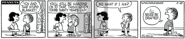 Peanuts on Monday February 10, 1958 Comic Strip