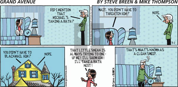 Grand Avenue on Sunday March 2, 2014 Comic Strip