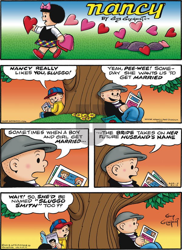 Nancy on Sunday April 7, 2013 Comic Strip