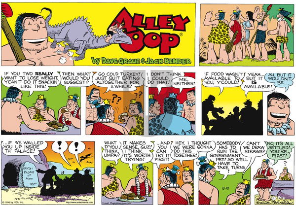 Alley Oop on Sunday August 18, 1996 Comic Strip