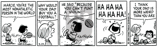 Peanuts on Saturday September 24, 1994 Comic Strip