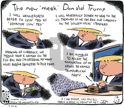 Tom Toles on Friday April 22, 2016 Comic Strip