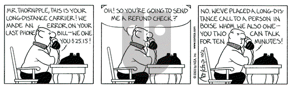 The Born Loser - Thursday October 2, 2003 Comic Strip