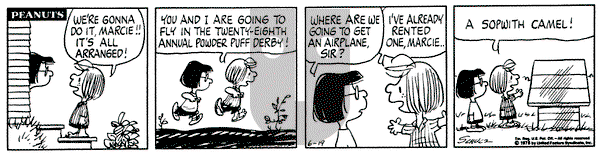Peanuts on Thursday June 19, 1975 Comic Strip