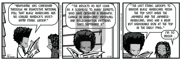 The Boondocks on Thursday November 8, 2001 Comic Strip