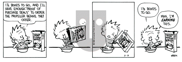 Calvin and Hobbes - Thursday March 2, 1989 Comic Strip