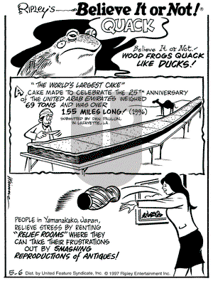 Ripley's Believe It or Not on Tuesday May 6, 1997 Comic Strip