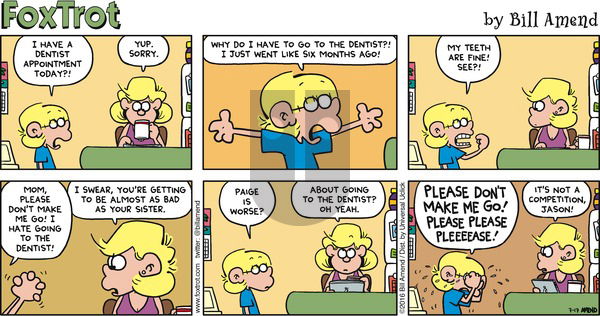 FoxTrot on Sunday July 17, 2016 Comic Strip