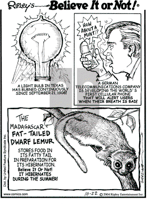 Ripley's Believe It or Not - Friday October 22, 2004 Comic Strip