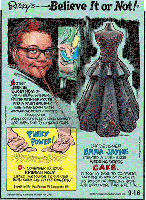 Ripley's Believe It or Not on Saturday September 16, 2017 Comic Strip