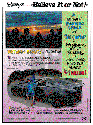 Ripley's Believe It or Not on Thursday May 7, 2020 Comic Strip
