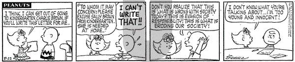 Peanuts on Wednesday August 22, 1962 Comic Strip
