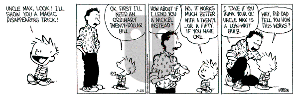 Calvin and Hobbes on Wednesday January 20, 1988 Comic Strip