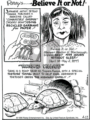 Ripley's Believe It or Not on Thursday April 11, 1996 Comic Strip