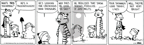 Calvin and Hobbes on Saturday February 19, 1994 Comic Strip