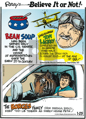 Ripley's Believe It or Not on Saturday January 25, 2014 Comic Strip