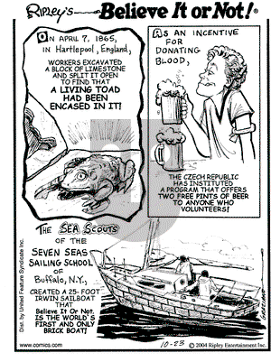 Ripley's Believe It or Not on Saturday October 23, 2004 Comic Strip
