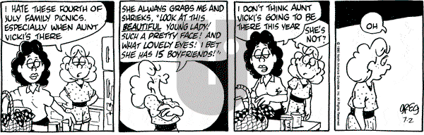 Luann on Monday July 2, 1990 Comic Strip