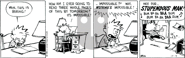 Calvin and Hobbes - Monday October 9, 1989 Comic Strip