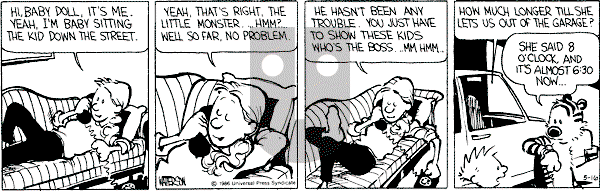 Calvin and Hobbes - Friday May 16, 1986 Comic Strip