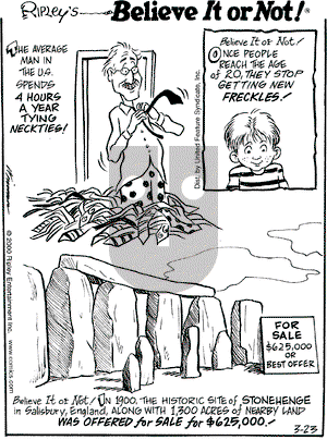 Ripley's Believe It or Not on Thursday March 23, 2000 Comic Strip