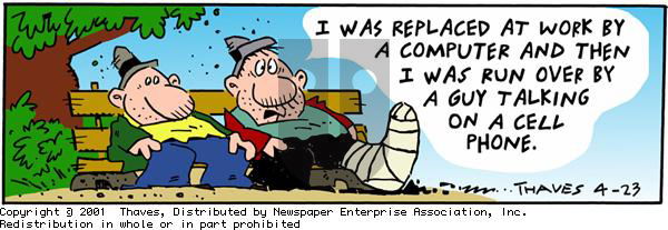 Frank and Ernest on Monday April 23, 2001 Comic Strip