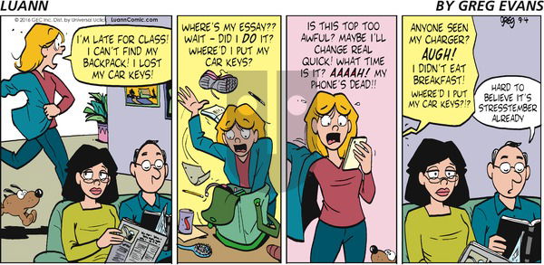 Luann on Sunday September 4, 2016 Comic Strip