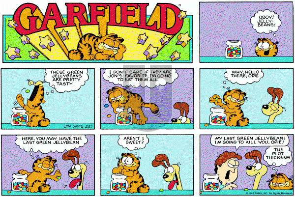 Garfield on Sunday February 27, 1983 Comic Strip