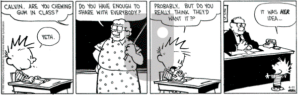 Calvin and Hobbes on Friday April 11, 2025 Comic Strip