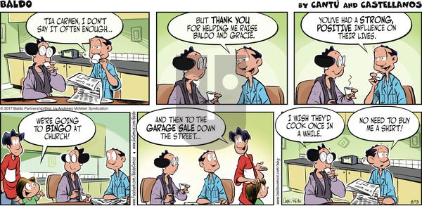 Baldo on Sunday August 13, 2017 Comic Strip