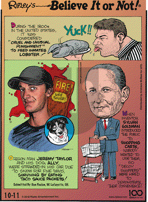 Ripley's Believe It or Not on Friday October 11, 2019 Comic Strip