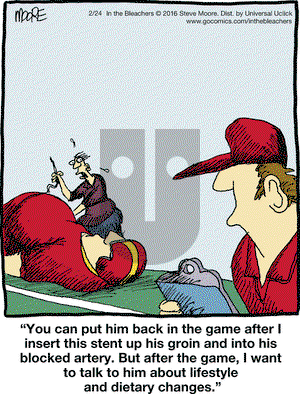 In the Bleachers on Wednesday February 24, 2016 Comic Strip