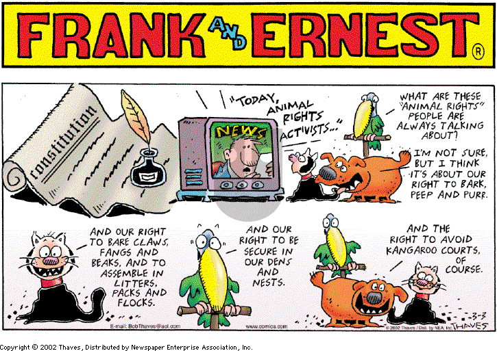Frank and Ernest on Sunday March 3, 2002 Comic Strip