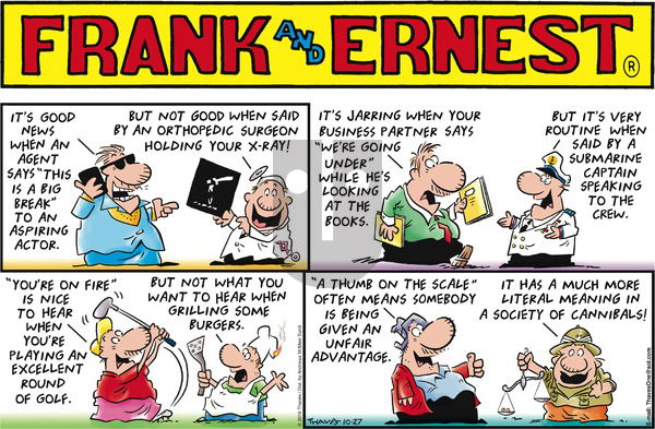 Frank and Ernest on Sunday October 27, 2019 Comic Strip