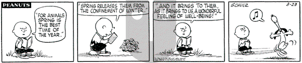 Peanuts on Saturday March 23, 1957 Comic Strip