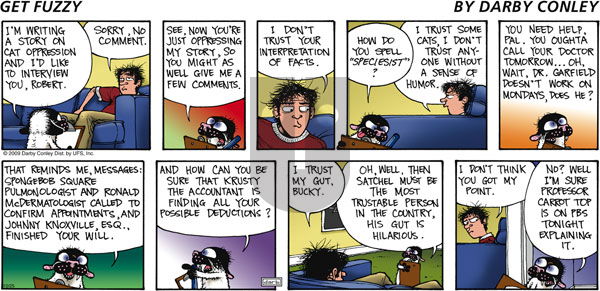 Get Fuzzy on Sunday October 25, 2009 Comic Strip