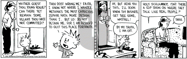 Calvin and Hobbes on Saturday July 18, 1992 Comic Strip